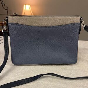 Kate Spade  Blue and Grey  Saffiano Leather Crossbody Bag - VGUC